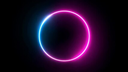 Poster - Neon circle glowing against a dark background  
