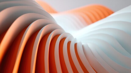 Poster - Abstract organic shape made of paper curves creating a dynamic pattern. Fluid wave motion concept background element for design and art.