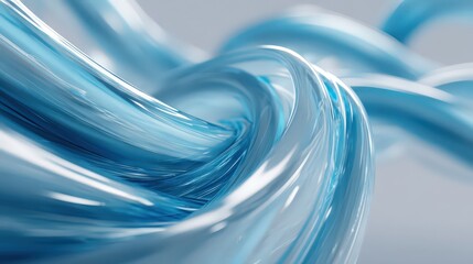 Poster - Abstract design with swirling blue wavy forms. Liquid flow concept and dynamic movement. Modern creative art for backdrop or banner.