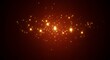 © candra - Abstract Golden Sparkles on Red Background Festive Glitter Bokeh Lights Effect