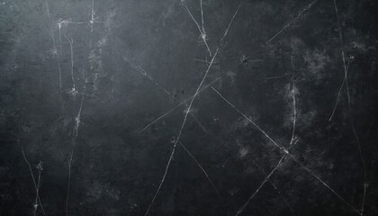 Poster - Dark grunge chalkboard texture with white scratches. Rough, distressed background with vintage aesthetic. Perfect for abstract design, creative projects. Monochrome, minimalist aesthetic for