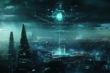 Poster - a cyber attack causes global communication systems to malfunction, leading to the creation of a new 