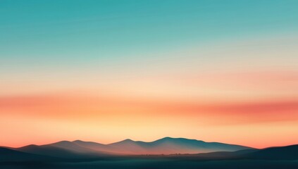 Wall Mural - sunset over the mountains