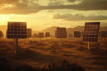 Wall Mural - a dystopian future where solar panels are the only power source, but they are monopolized by a power