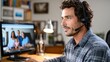 © Gabriel - A man engaged in a virtual meeting at home, showcasing professional work-from-home setup.