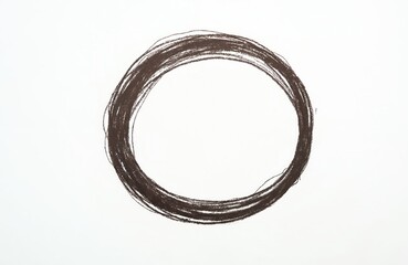 Poster - Black line handdrawing circle shape on white background. Grunge style. Simple abstract design. Doodle ink drawing. Round shape. Hand drawn rough scribble circle. Marketing element.