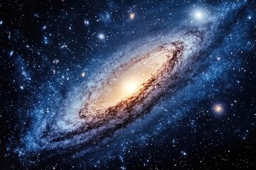 Wall Mural - spiral galaxy in deep space. vast expanse of cosmic dust and stars. rotating spiral arms of light an