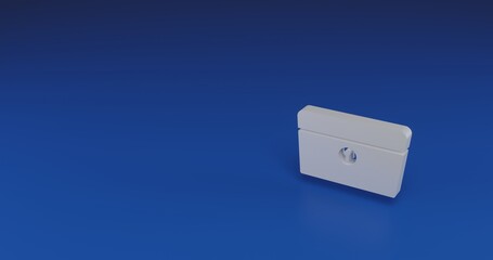 Poster - Isolated realistic white chest symbol with shadow. Located on the right side of the scene. 3d illustration on transparent background