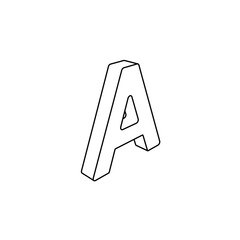 Poster - The outline of a large capital letter A symbol is made with black lines. 3D view of the object in perspective. Vector illustration on white background