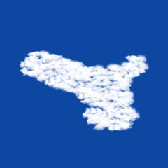 Poster - Clouds in the shape of a angle grinder symbol on a transparent background. A symbol consisting of clouds in the center. Illustration on transparent background