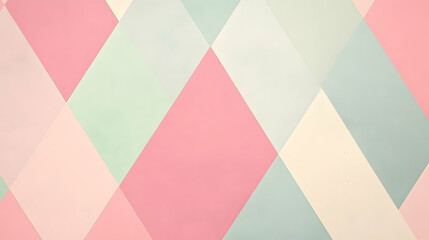 Poster - Pastel Diamond Array: A geometric composition of pastel rhombuses for backgrounds