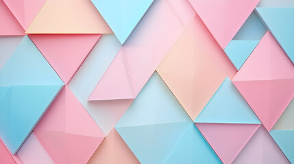 Poster - Pastel Triangles in Geometric Arrangement Creates a Modern Aesthetic