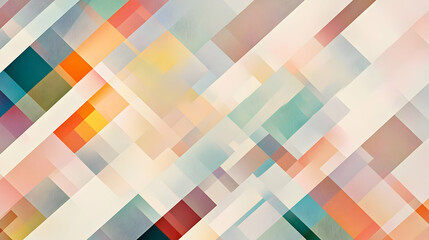 Poster - Harmonious interplay of colors in a geometric arrangement creating visual interest