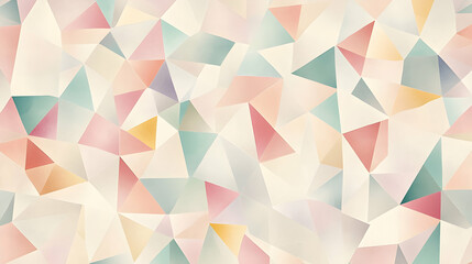 Poster - Abstract Triangular Mosaic with Pastel Tones Creates a Modern Wallpaper Effect