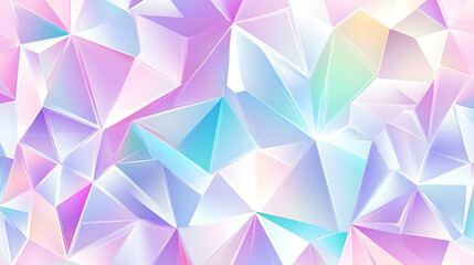 Poster - Geometric prism facets with iridescence shimmer, crystalline dreamscapes abstract
