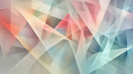 Poster - Harmonious interplay of translucent geometric shapes in soft pastel hues