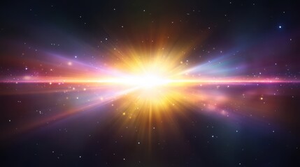 Aufkleber - Subtle cosmic radiation field with high-energy photon streams and glowing particles in deep space.