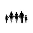 © johndaly - Large Group Silhouette of Adults and Children Walking Together