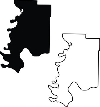 Map of Posey County Indiana USA Silhouette Flat And Outline Design