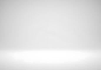 Poster - Empty White Studio Background with Soft Light Gradient for Product Display and Presentations