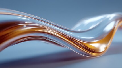 Poster - Fluid abstract design with smooth curves and a mix of warm and cool tones.