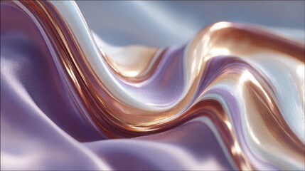 Poster - Abstract flowing texture with metallic hues and soft gradients.