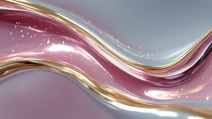Poster - Abstract wave design with fluid lines and soft colors creating a dynamic composition.