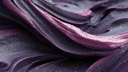 Poster - Textured layers of shimmering purple and silver material create an abstract composition.