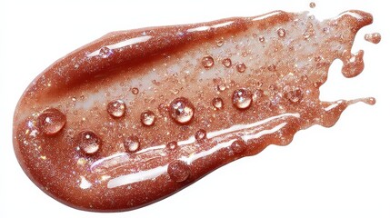 Poster - Glossy liquid with bubbles, resembling a drop or spill effect.