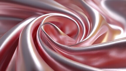 Poster - Swirling fabric in shades of pink and silver, creating a dynamic and elegant visual effect.