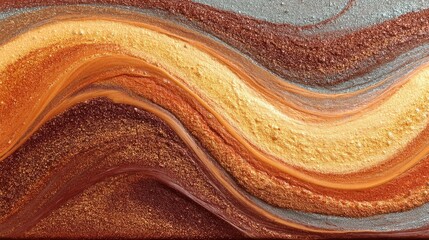 Poster - Abstract textured waves in warm tones on a dark background.