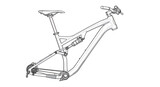 Detailed Look at Modern Mountain Bike Frame Design with Suspension System and Components