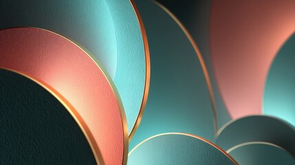 Poster - Colorful abstract design featuring curved shapes and smooth gradients.