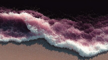 Poster - Abstract wave patterns in dark tones with hints of color creating a textured visual effect.