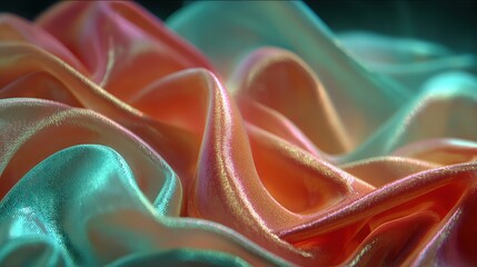 Poster - Flowing silk fabric with vibrant colors and soft textures.