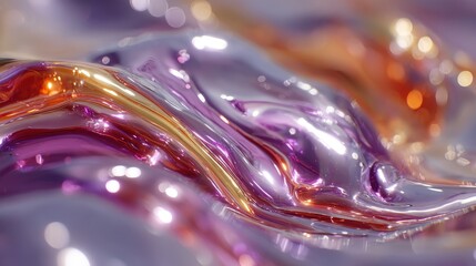 Poster - Fluid abstract design with vibrant colors and shimmering effects.