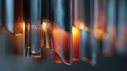 Poster - Abstract glass sculpture with soft lighting and warm tones.