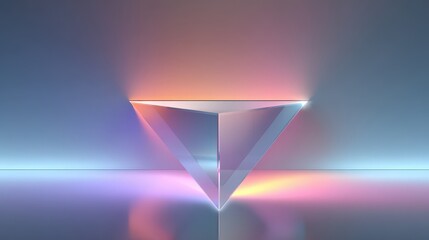 Poster - Abstract geometric shape with colorful lighting in a minimalist setting.