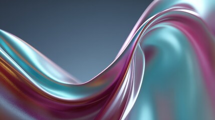 Poster - Fluid abstract wave in vibrant colors creating a modern aesthetic.
