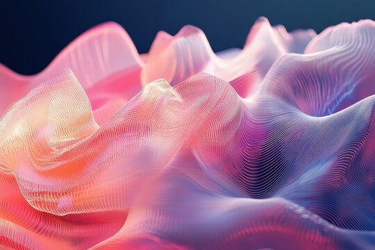 Abstract design of swirling, luminous fabrics.