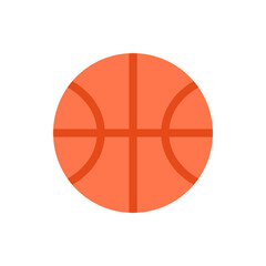 Poster - Illustration of a vibrant orange basketball with dark orange lines forming its characteristic pattern on a white field