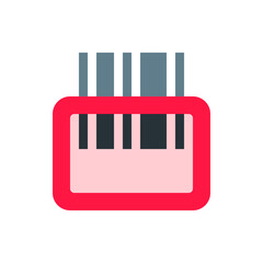 Poster - Illustration of a red usb connector with gray cables and a pink interior on a white background view