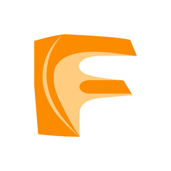 Poster - Letter f design with orange and light orange color scheme on a white background in a simple illustration