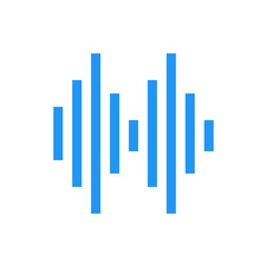 Poster - Illustration of a light blue audio spectrum analyzer with varying bar heights on a white background space
