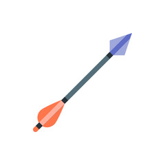 Poster - Illustration of a single arrow with a gray shaft, orange fletching, and a blue arrowhead shown diagonally