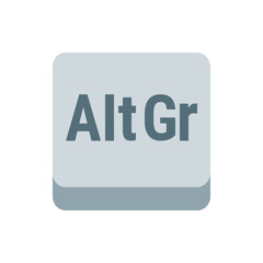 Poster - Illustration of a gray altgr key with rounded edges on a white background in a simple flat design style
