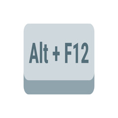 Poster - Illustration of a gray computer key displaying alt plus f twelve function combination on a keyboard key