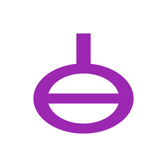 Poster - A simple purple icon featuring a circle with a horizontal line and a vertical line extending upwards design