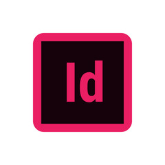 Poster - Adobe indesign logo featuring a pink square with rounded corners and the letters id in pink color 100 chars