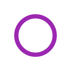Poster - A simple graphic of a purple ring with a white background and a visible circular shape present here